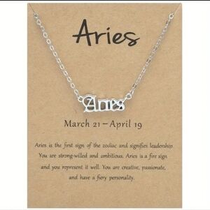 Aries English Letter Zodiac Pendant Necklace
